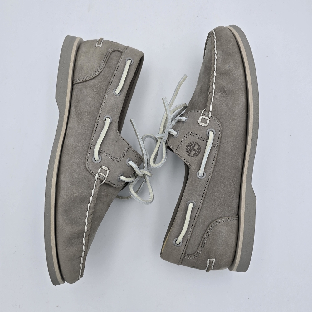 NWOT Timberland Women's Classic Leather Boat Shoes/Loafers, Grey, Size 8 - Picture 16 of 16
